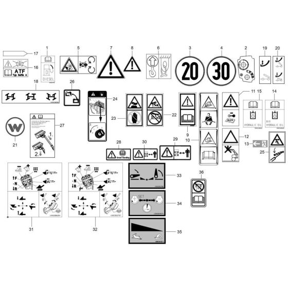 Decals for Wacker TH627