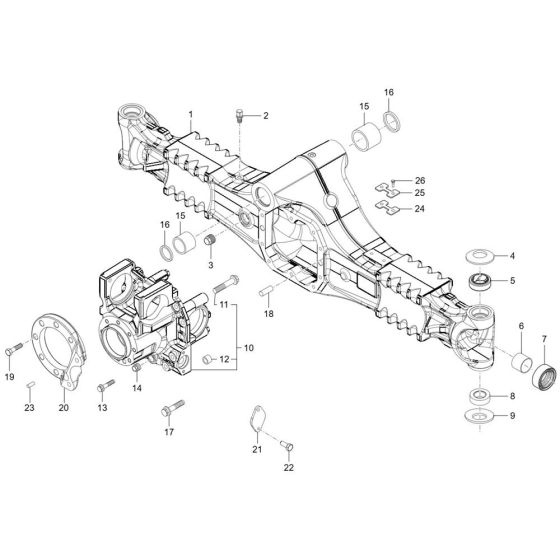 Axle Tube Rear Assembly