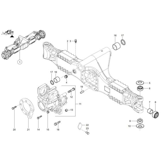 Axle Tube Rear Assembly