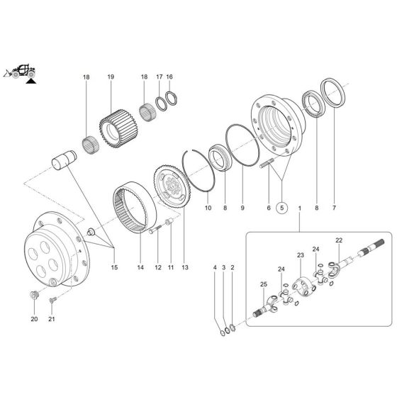 Rear Wheel Hub for Wacker TH730