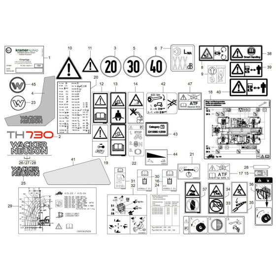 Wacker TH730 Decals