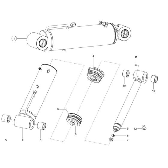 Tilt Ram Assembly for Wacker TH730