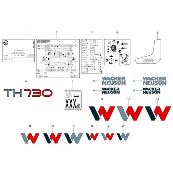 Wacker TH730 Decals