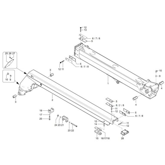 Telescopic Boom for Wacker TH735