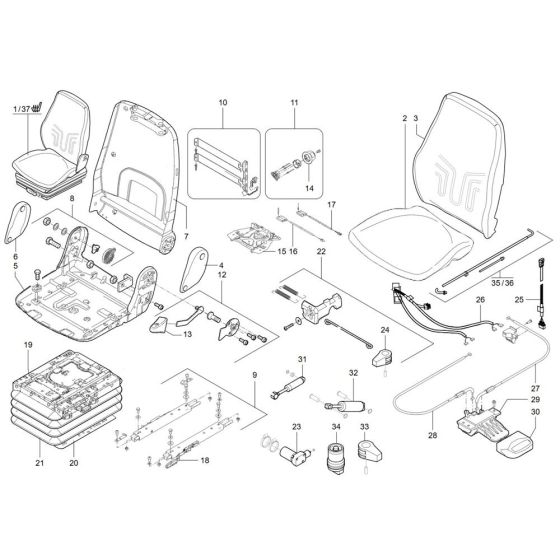 Seat Assembly for Wacker TH735