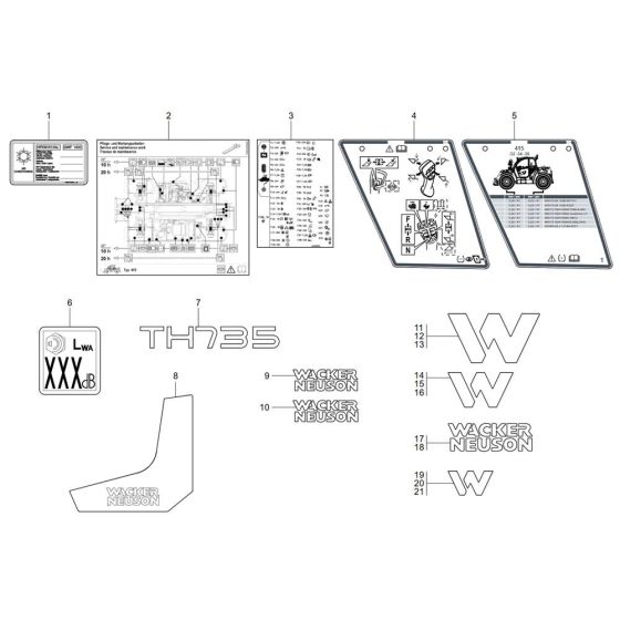 Decals for Wacker TH735