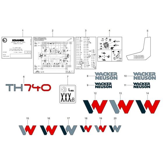 Wacker TH740 Decals