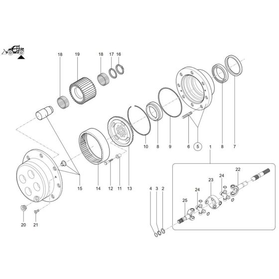 Rear Wheel Hub for Wacker TH740