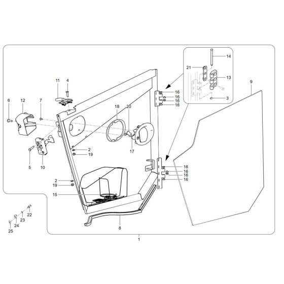 Door Assembly for Wacker TH740