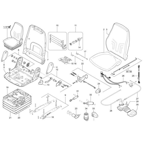 Seat Assembly for Wacker TH740
