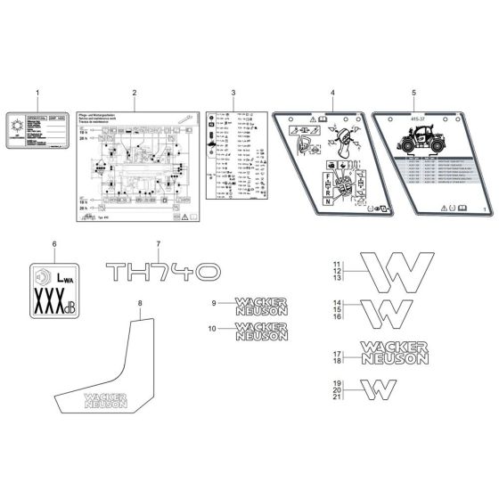 Wacker TH740 Decals