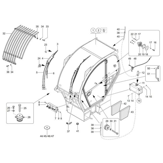 Window Assembly for Wacker TH744