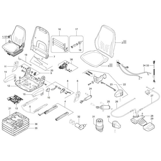 Seat Assembly for Wacker TH744