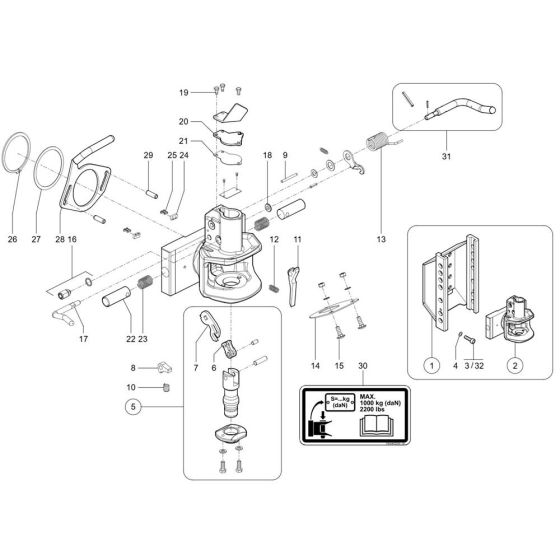 Trailer Hitch for Wacker TH744