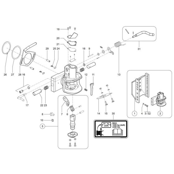 Trailer Hitch for Wacker TH744