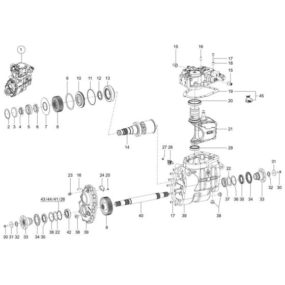 Gearbox Assembly for Wacker TH744