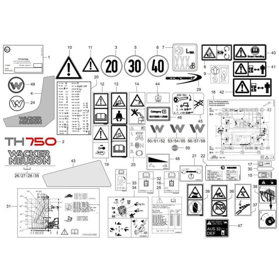 Wacker TH750 Decals