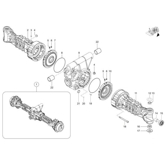 Rear Axle Tube for Wacker TH750