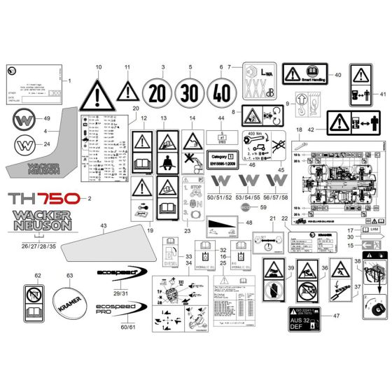 Wacker TH750 Decals