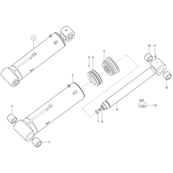 Tilt Ram Assembly for Wacker TH755