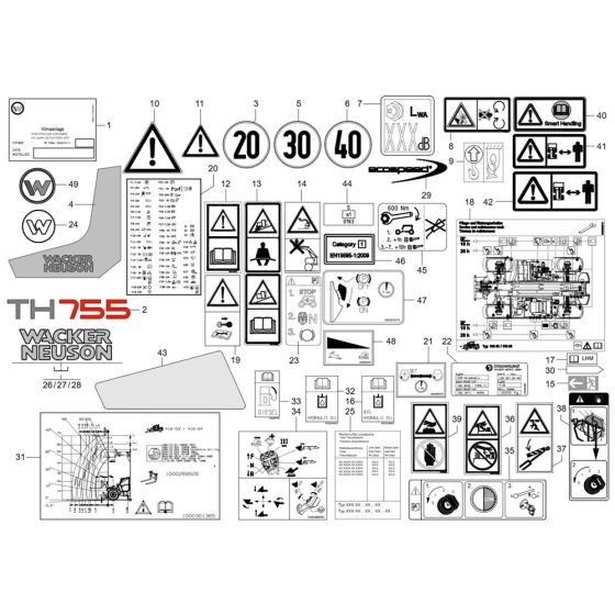 Wacker TH755 Decals