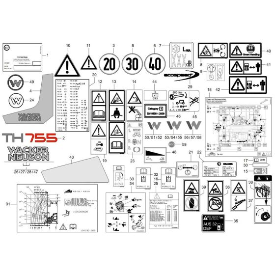 Wacker TH755 Decals