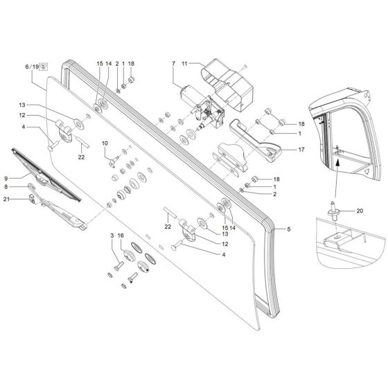 Window Assembly for Wacker TH755