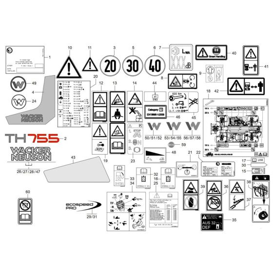 Wacker TH755 Decals