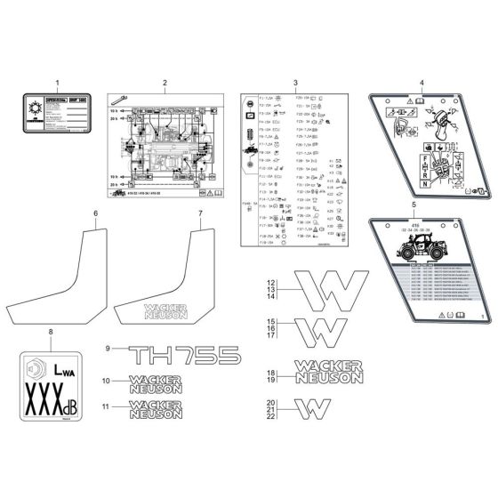 Wacker TH755 Decals