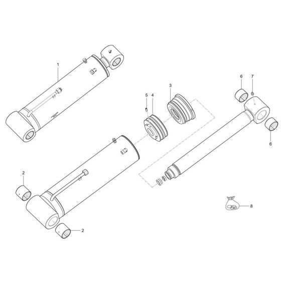 Tilt Ram Assembly for Wacker TH942