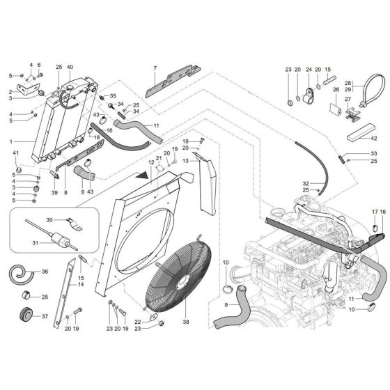 Cooler Assembly for Wacker TH942