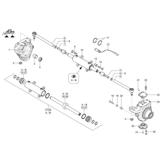 Steering Cylinder for Wacker TH955