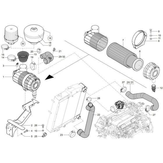 Air Cleaner for Wacker TH955