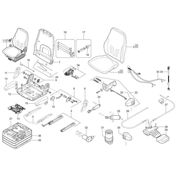 Seat Assembly for Wacker TH955