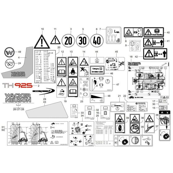 Wacker TH955 Decals