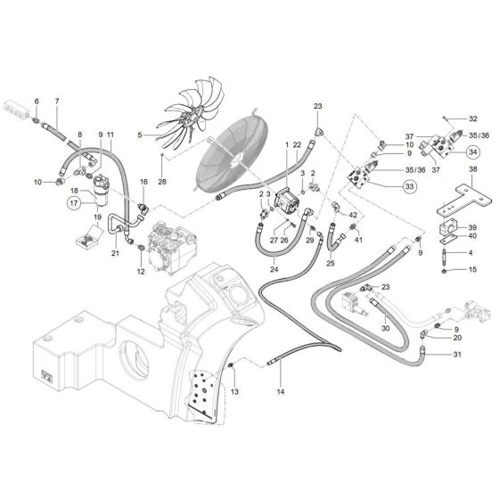 Fan Drive Assembly for Wacker TH955
