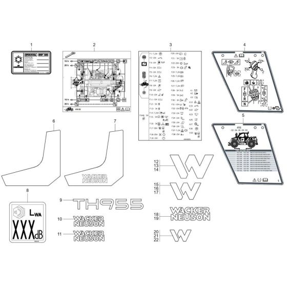 Wacker TH955 Decals