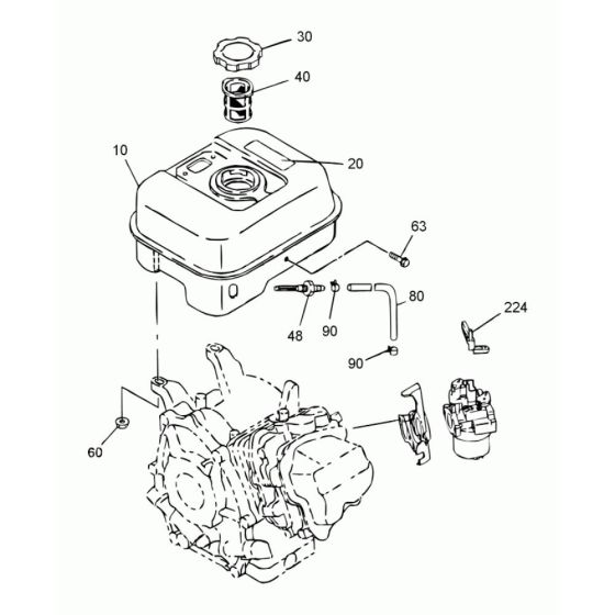 Fuel Tank Assembly for Wacker WM 170