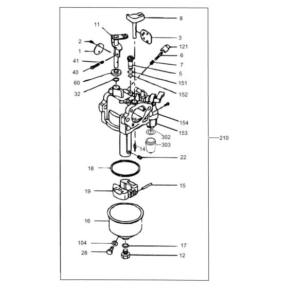 Carburettor Assembly Wacker WM 270