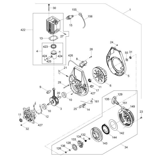 Wacker WM 80 Engine Assembly