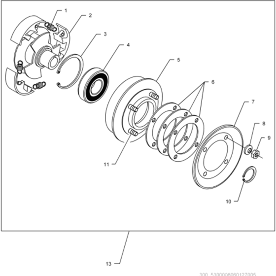 Clutch Complete Ass'y for Wacker WP1540 - 5000009327 (Rev.100) Plate Compactors