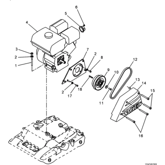 Drive Assy for Wacker WP1540A 5000008061 (Honda) Rev.100 Plate Compactor