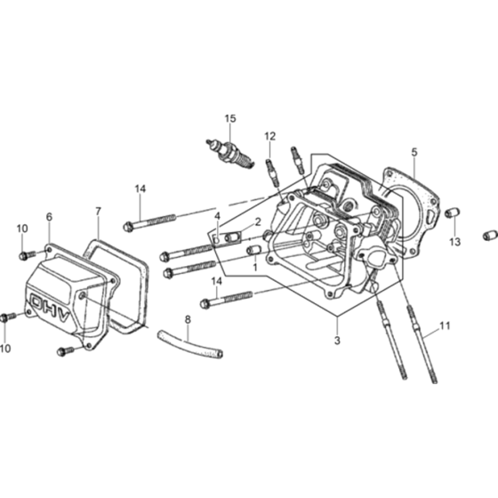 Cylinder Head Ass'y for Wacker WP1550A-5100018323 (Honda) Rev.101 Plate Compactor