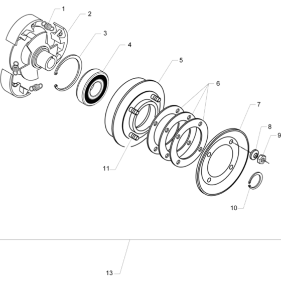 Clutch Cpl. Ass'y for Wacker WP1550A-5000630044 (Rev.104) Plate Compactor