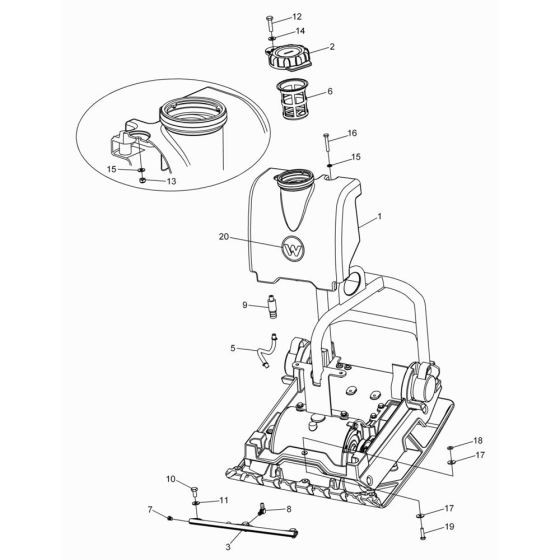 Water Tank Assembly for WP2050Aw