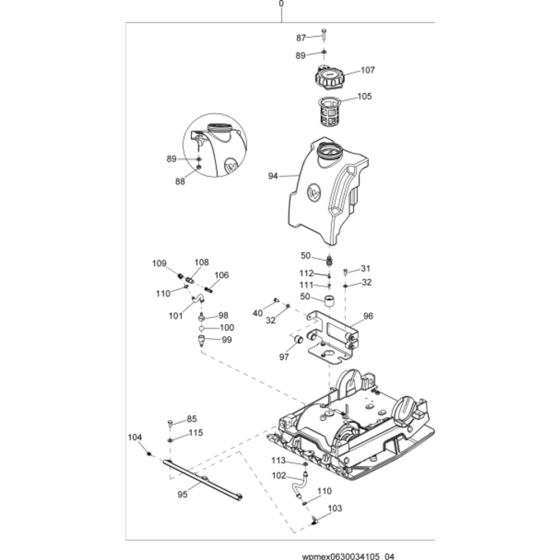 Water System Kit Assembly for Wacker WPU1550A 5000630033 (Petrol) Rev. 114 Reversible Plate Compactors