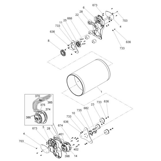 Rear Drum Assembly for RD16