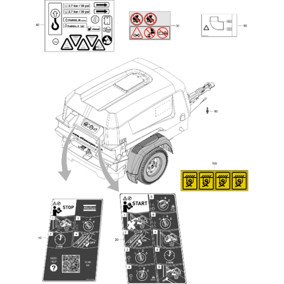 Markings-1 Assembly for Atlas Copco XAS 48 Kd Compressors (from s/n APP425239 onwards)