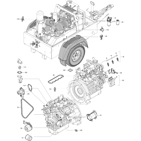 Engine Service Parts Assembly for Atlas Copco XAS 48 Kd Compressors (from s/n APP425239 onwards)