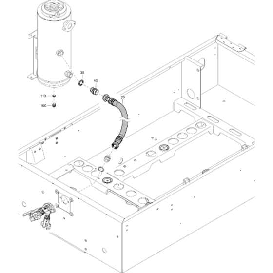 No Aftercooler Assembly for Atlas Copco XAS 58 Kd Compressors (from s/n APP439571 onwards)